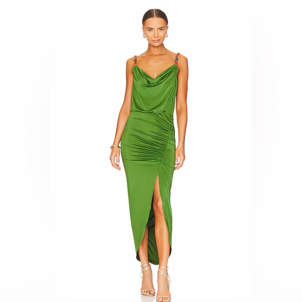 Biava Dress in Forest Army